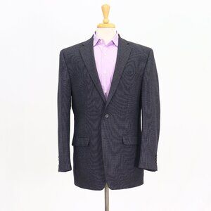 Chaps 42L Blue Blazer Sport Coat Jacket 2-Button Solid Y074